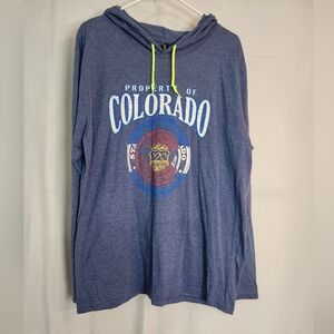 Blue Colorado Hoodie Long Sleeve, XL